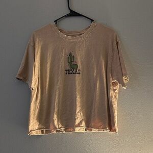 Texas Cactus Graphic Tan T-Shirt